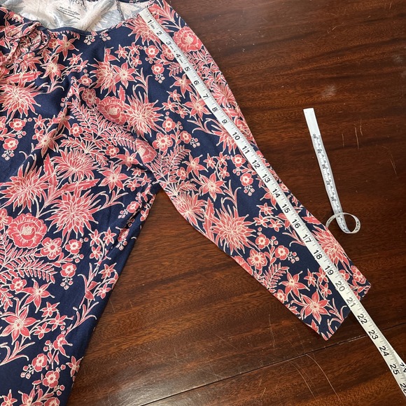 Talbots Womens Cottage Floral Top Size XL Lightweight Cotton Modal 3/4 Sleeve - Picture 5 of 8